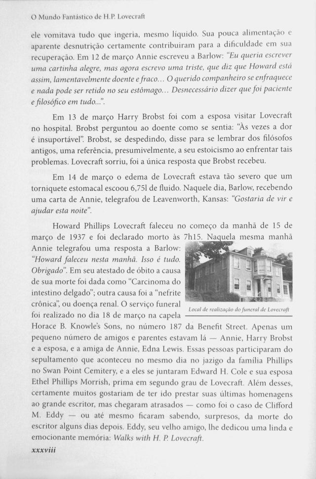 O Mundo Fantástico de H. P. Lovecraft - Biography Page xxxviii with Will Hart Photo