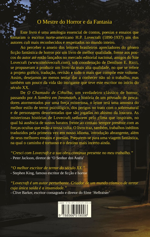 O Mundo Fantástico de H. P. Lovecraft – The Rear Cover
