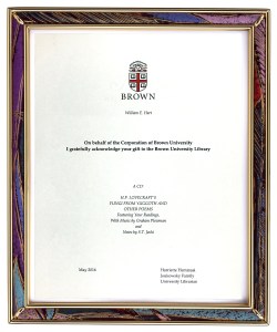 Brown University Fungi CD Acceptance Rec. 31-May-2016 Postmarked 28-May-2016